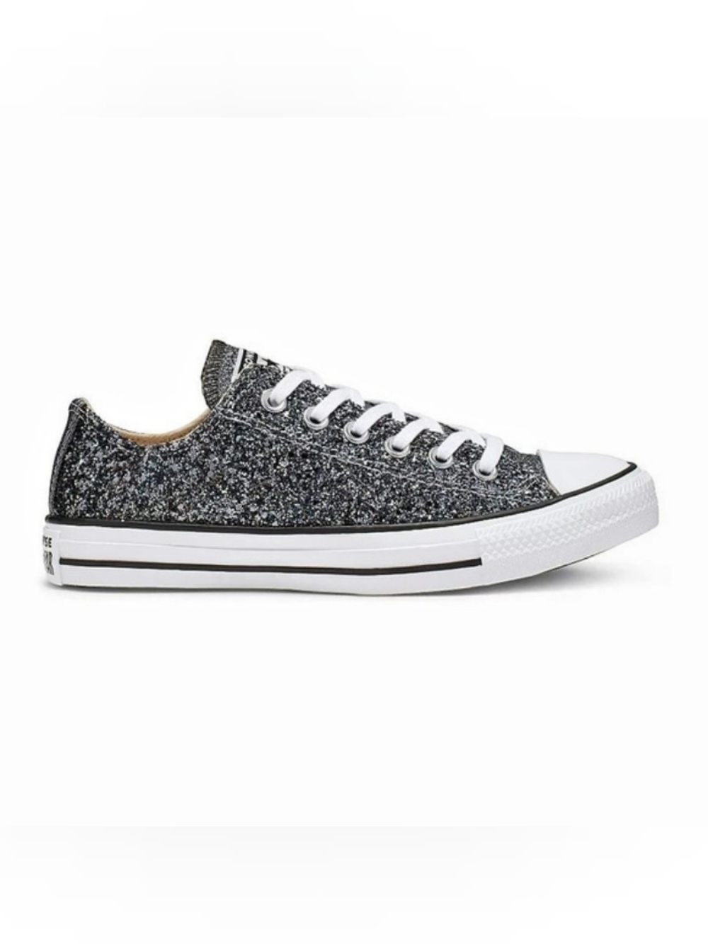Converse Chuck Taylor All Star Glitter Low Top Sneakers - Silver/Black